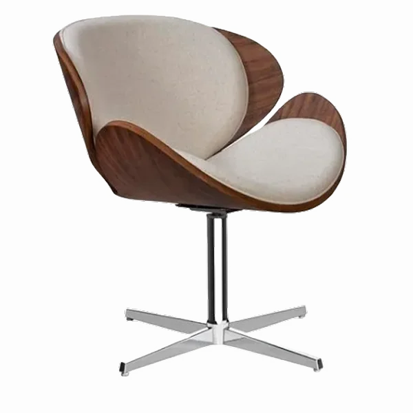 Poltrona Swan Base Madeira